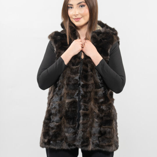 Hooded Sable Fur Vest