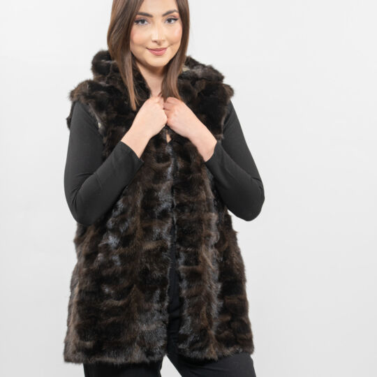 Hooded Sable Fur Vest