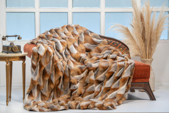 Canadian Red Fox Fur Blanket