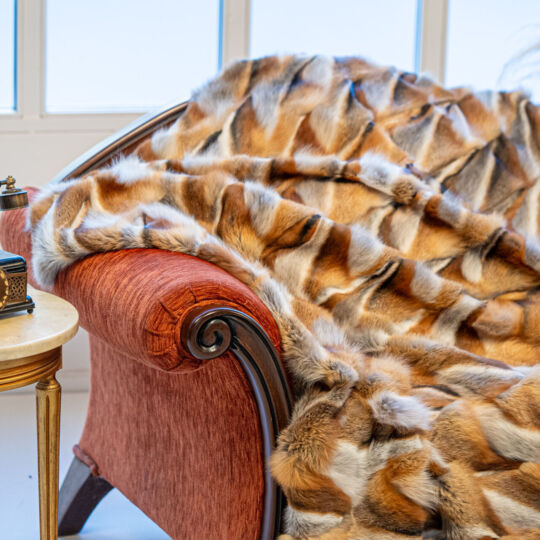 Canadian Red Fox Fur Blanket