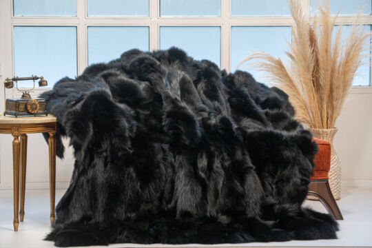 The Black Fox Fur Blanket