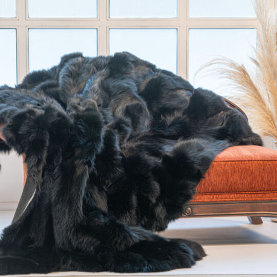 The Black Fox Fur Blanket