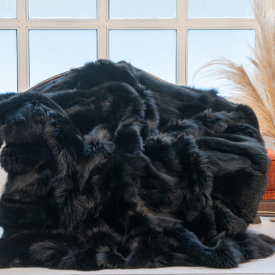 The Black Fox Fur Blanket