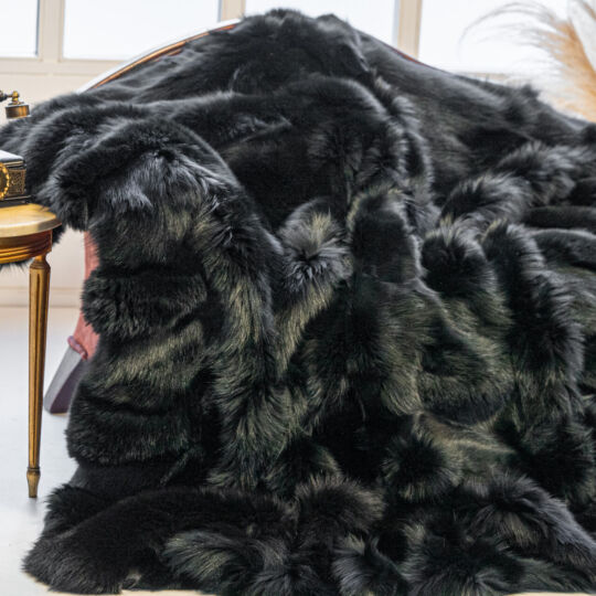 The Black Fox Fur Blanket