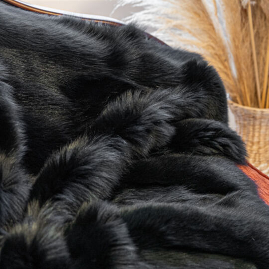 The Black Fox Fur Blanket